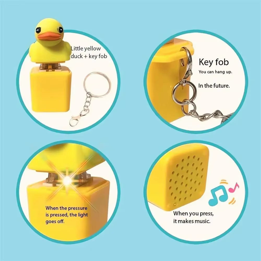 Cross-Border Hit That Quacks Quacking Duck Fidg Little Yellow Duck Unzipping Sound Keychain